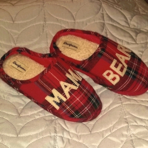 MAMA Bear Dearfoams plaid slippers - Picture 3 of 7